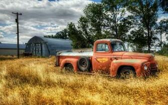 Truck Garage Field Farming Column Wires Clearly Stock