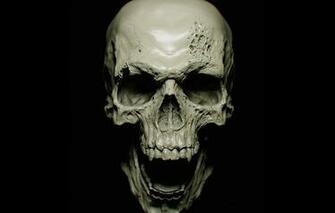 Wallpaper Skull Vampire Bones Teeth Rendering