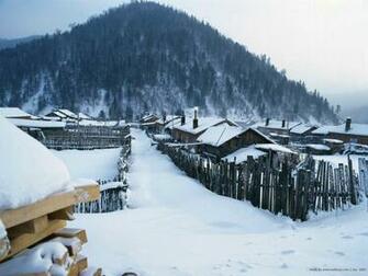 Desktop Wallpaper Of Snowing Village