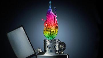 Rainbow Fire 3d Desktop HD Wallpaper