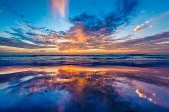 Wallpaper Oc Ano Mar Cielo Puesta Del Sol Playa HD