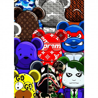 Pop Art Anime Bear Kaws S Print Modern Vibrant Wall Decor