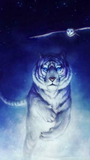 White Tiger Owl Art iPhone 5s Wallpaper