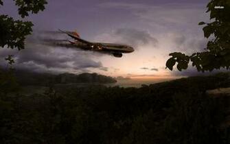 Crashing Plane On The Island Wallpaper Fantasy