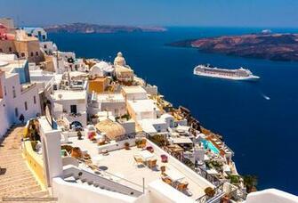 Wallpaper Thira Santorini Greece Desktop In