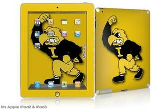 iPad Skin Iowa Hawkeyes Herky On Gold Fits iPad2 And iPad3