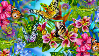 Butterfly Flowers Digital Art Afytuiywcmcbok8n Wallpaper