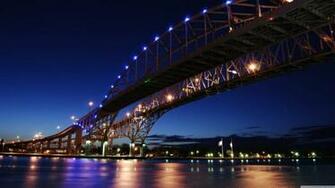 Wallpaper Details Name Blue Water Bridge At Night 4k