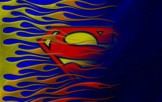 Superman Line Fire Multicolored Wallpaper Background Ultra HD 4k
