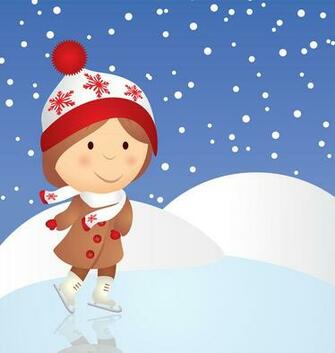 Winter Skating Cartoon By Cherju