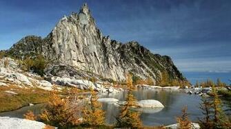Washington State Blue Gray Lakes Landscapes Wallpaper