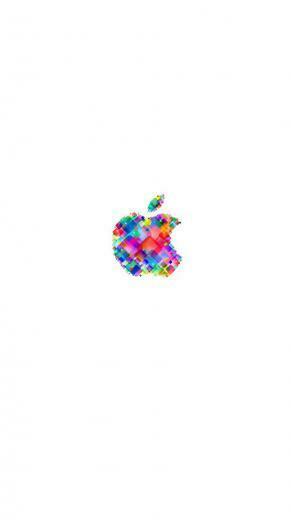 Apple Logo Pop Colorful White Wallpaper Sc iPhone6