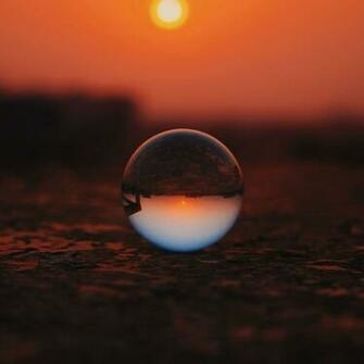 Ball Glass Sunset Wallpaper