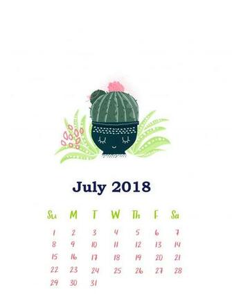 July iPhone Calendar Wallpaper
