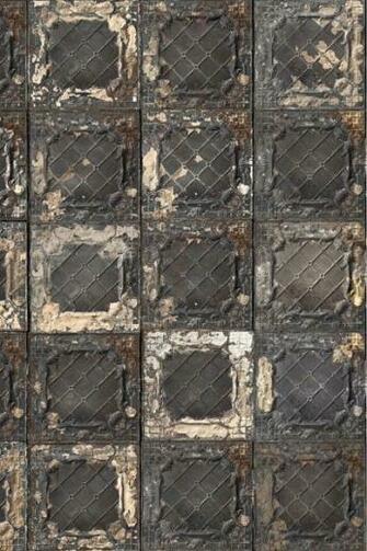 Brooklyn Tin Tile Wallpaper Panel Based On The Metal Ceilings Of Late