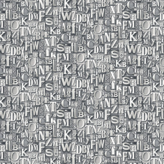 Block Letters By Galerie Silver Grey Wallpaper Direct