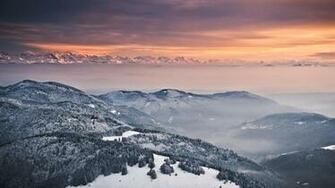 Winter Mountain Scape Wallpaper HD
