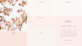 April Wallpaper For iPhone And Desktop Organizer
