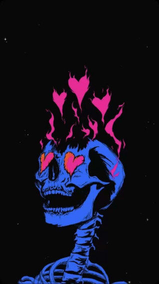 Dope Phone In Love Skeleton Wallpaper