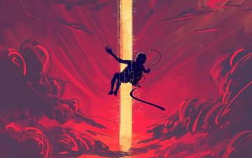 The Falling Astronaut Sky Artwork Wallpaper