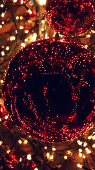 Christmas Light Balls Holiday Life City Iphon Wallpaper