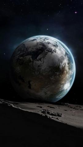 Earth From The Moon Space Wallpaper