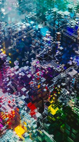 Wallpaper Structure Complex Details Colorful 3d