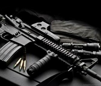 Black Colt M4 Rifle Wallpaper For Samsung Galaxy Tab