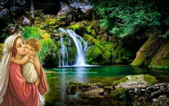 Vierge Virgin And Child Scenic Wallpaper