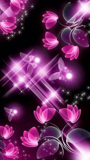 And Black Flowers With Butterfly iPhone Wallpaper Background