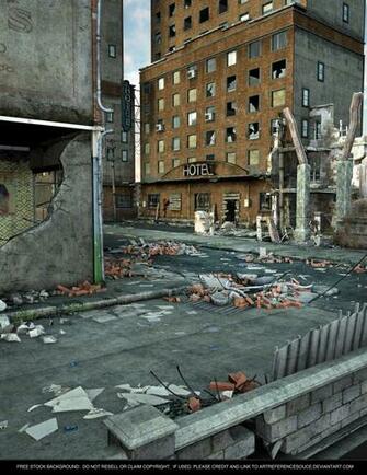 Stock Background Destroyed City By