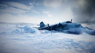 Airplane Plane Snow Crash Accident Winter Dark Horror Wallpaper