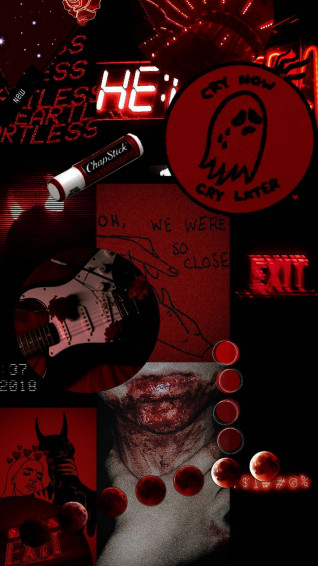 Black And Bloody Red Aesthetic iPhone Wallpaper