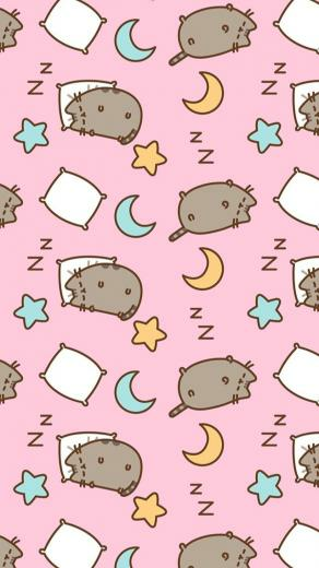 Pusheen Background Wallpaper Pusheencat Sleep Night