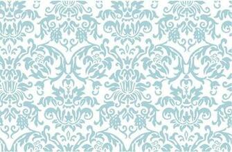 Blue Damask Print