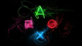 Ps3 Symbols Neon Splash HD Wallpaper Background