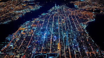 Cityscape Street Light Manhattan New York City Night Eagle
