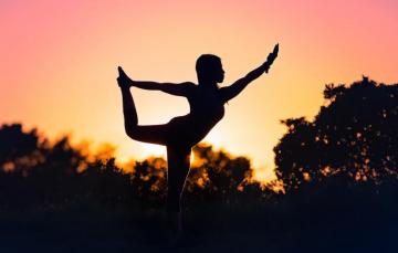 Wallpaper Girl Silhouette Yoga Image For Desktop