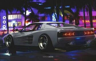 Wallpaper Auto Night White Neon Machine Ferrari Sports Car