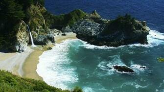 Beach Sea Waterfalls Wallpaper Beaches