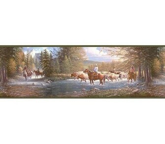 Western Horses Wallpaper Border