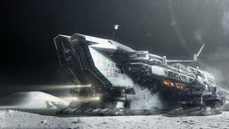 Futuristic Moon Digital Art Science Fiction Artwork
