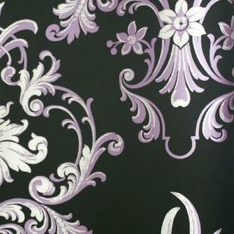 Purple And Silver On Black Wallpaper Contemporary By