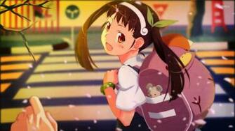 Mayoi Hachikuji With A School Bag Bakemonogatari Wallpaper