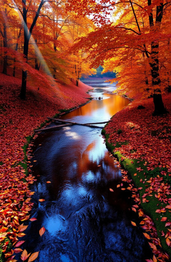 Autumn Stream Wallpaper