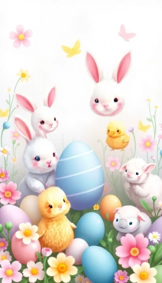 Easter Wallpaper With Cute Animals