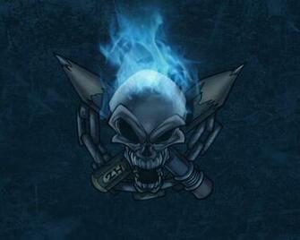 Lea Michele Blue Skull Wallpaper