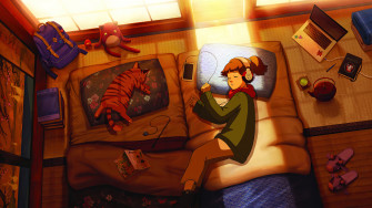 Girl Cat Afternoon Sleeping Lofi Art HD 4k Wallpaper