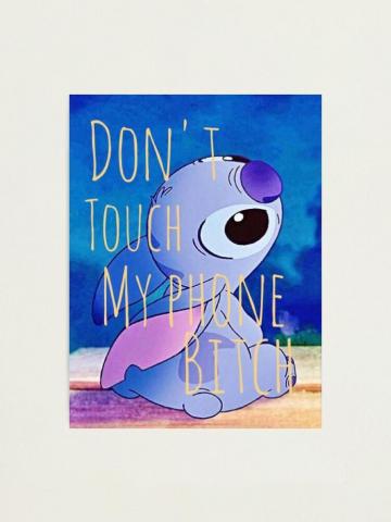 Lilo And Stitch Dont Touch My Phone Wallpaper