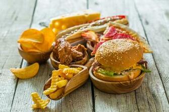 Wallpaper Hamburger Finger Chips Fast Food Boards